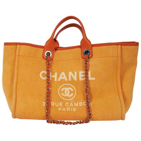 chanel deauville orange|chanel deauville tote for sale.